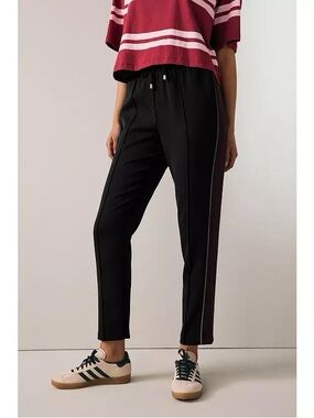 Women's NEXT Black Tapered Track
Pant Trousers Black/Maroon Size 10